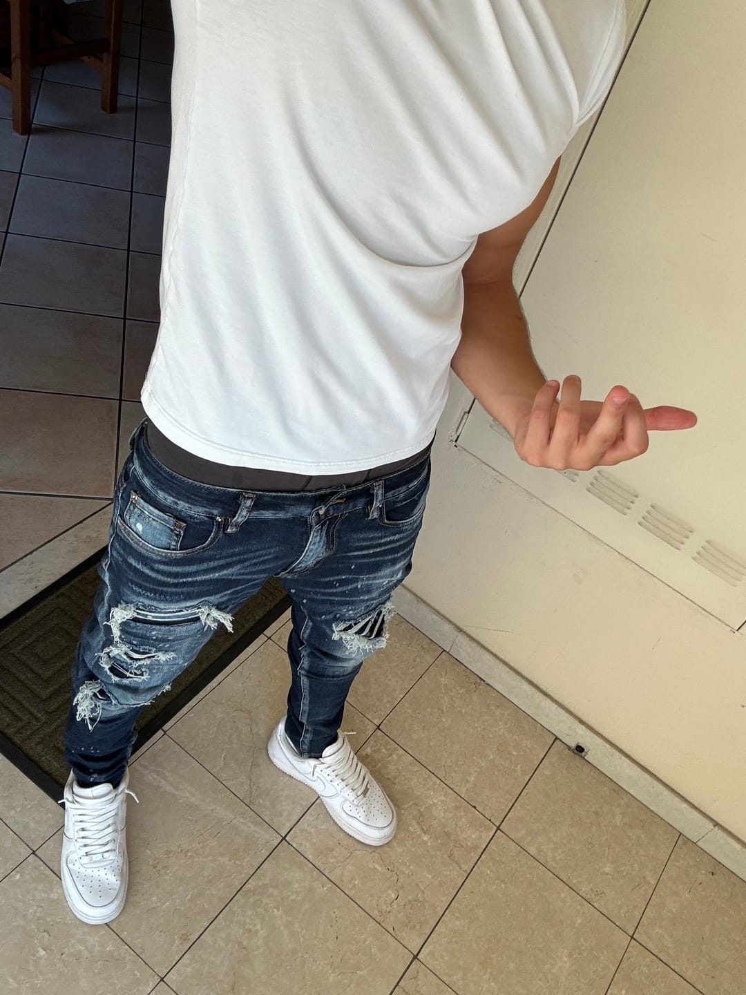 Dark Blue Ripped Jeans