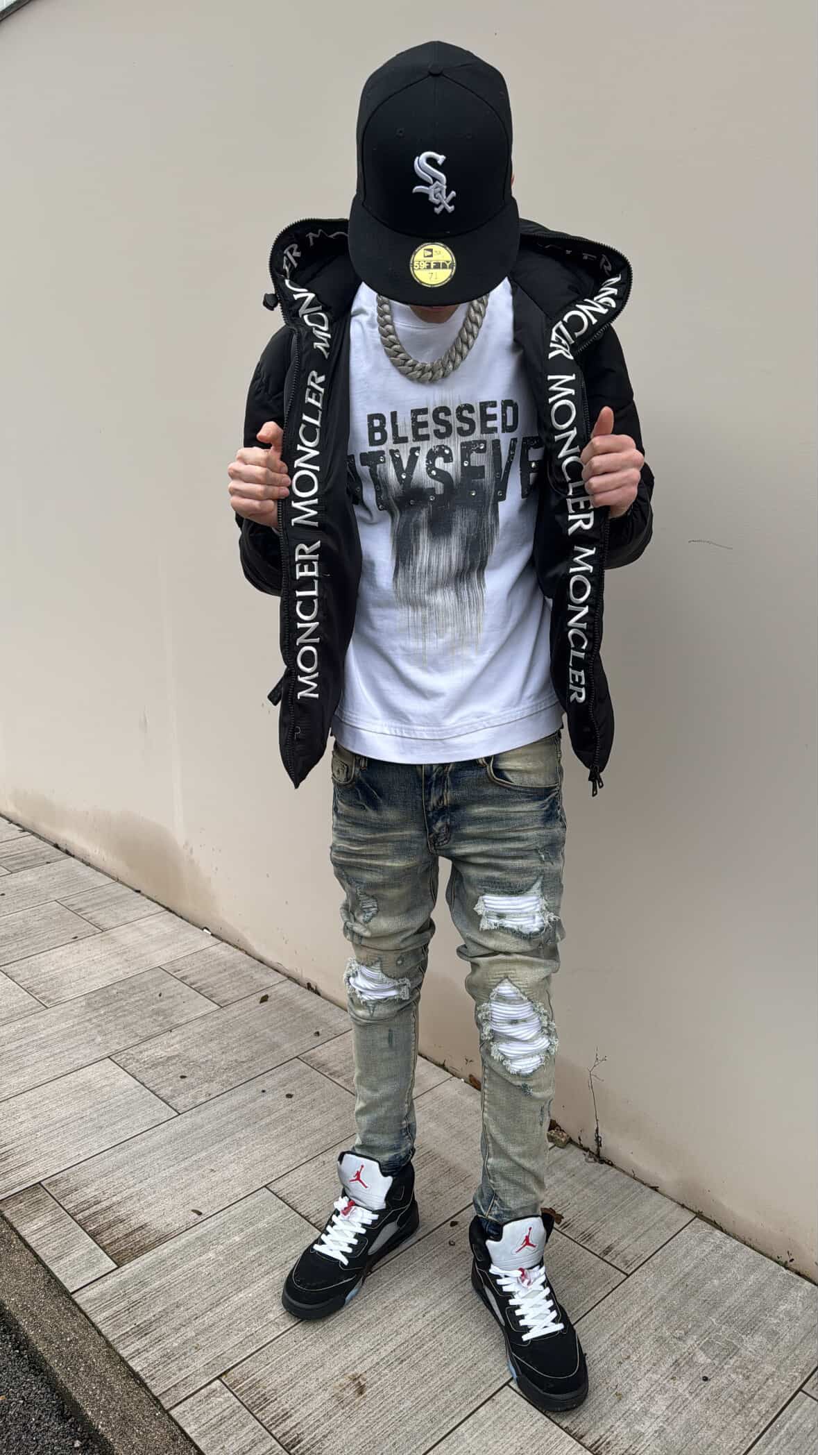 White Washed Patched Jeans