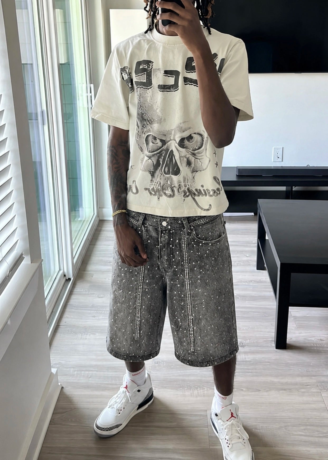Grey Diamond Shorts