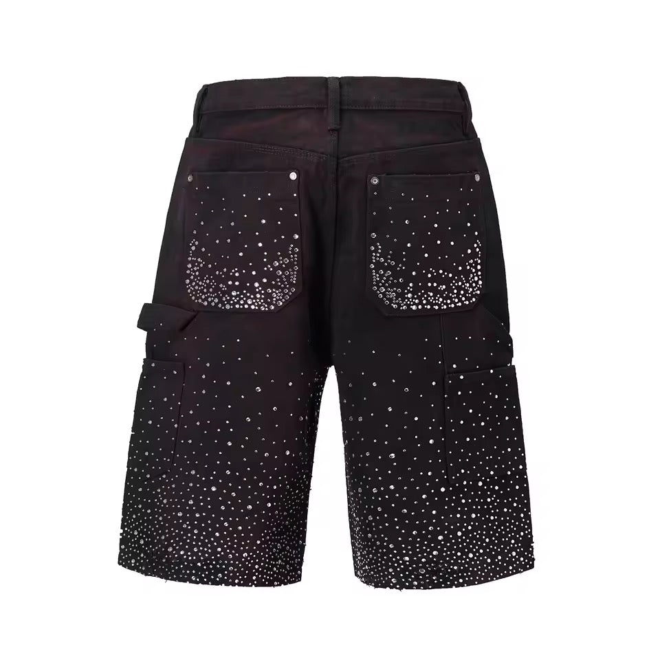 Black Washed Diamond Shorts
