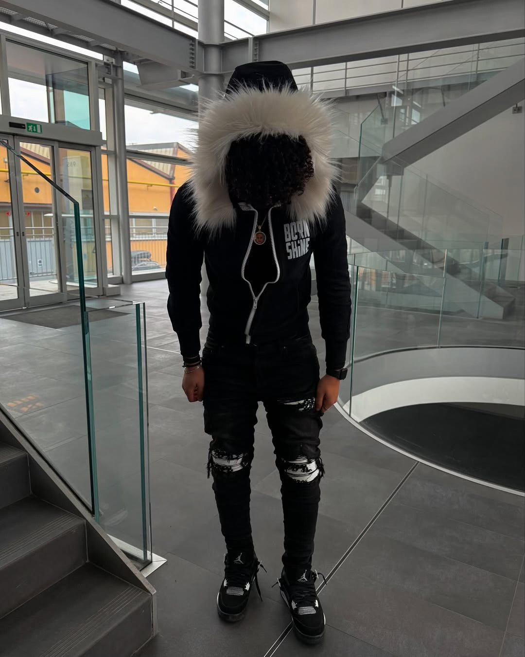 White Patched Shaded Jeans