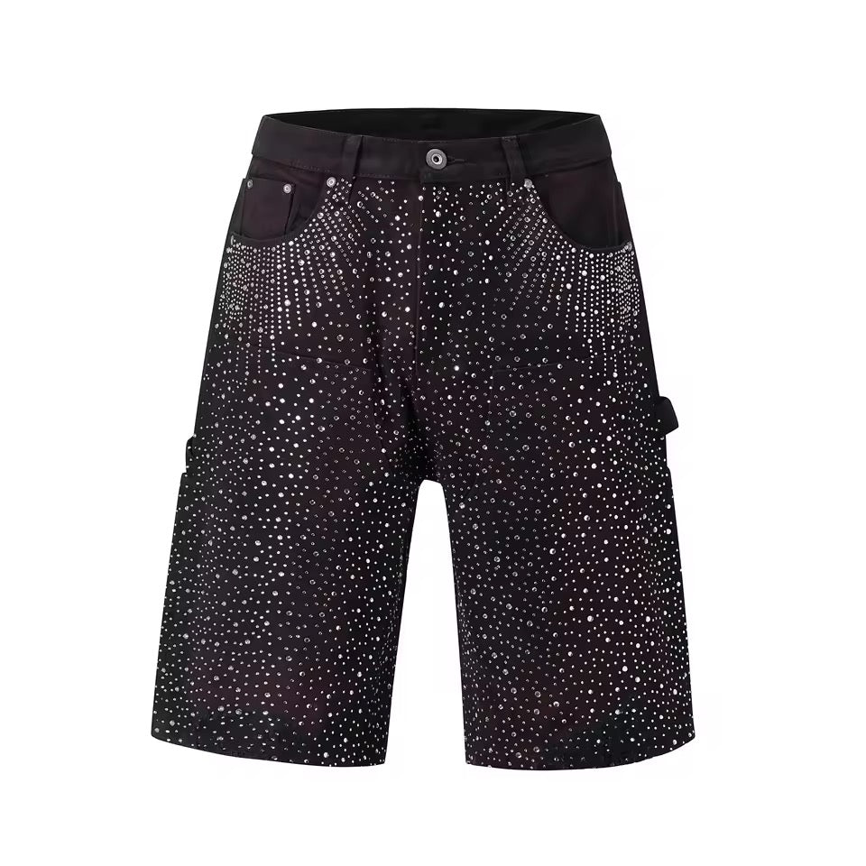 Black Washed Diamond Shorts