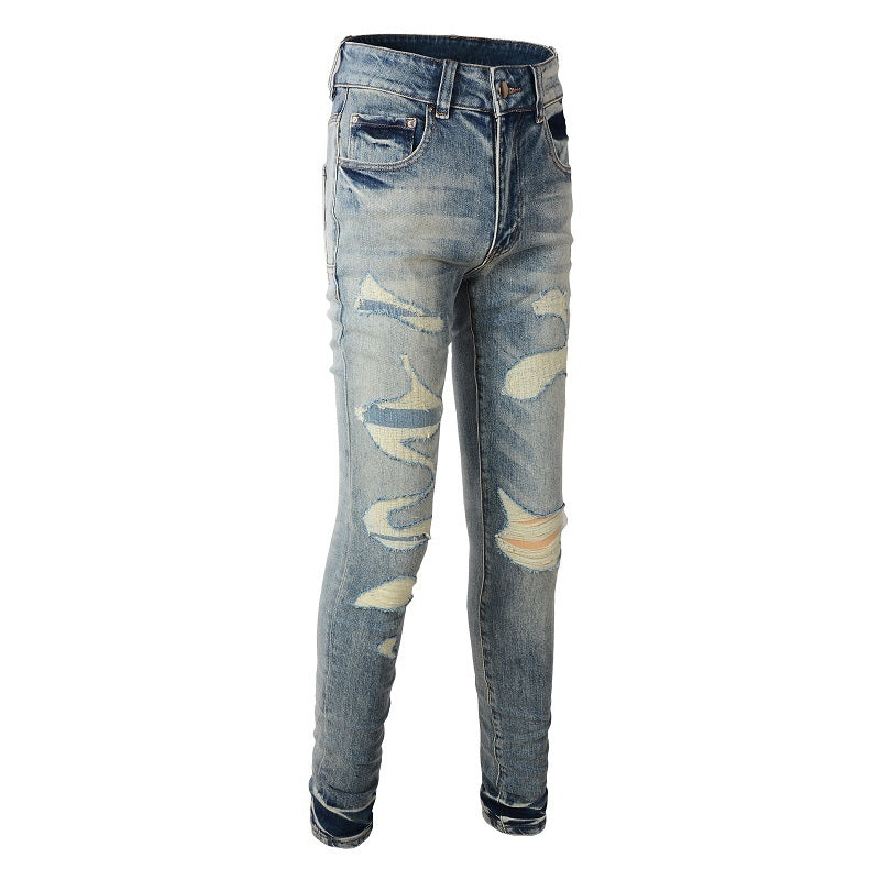 Clear Patched Jeans