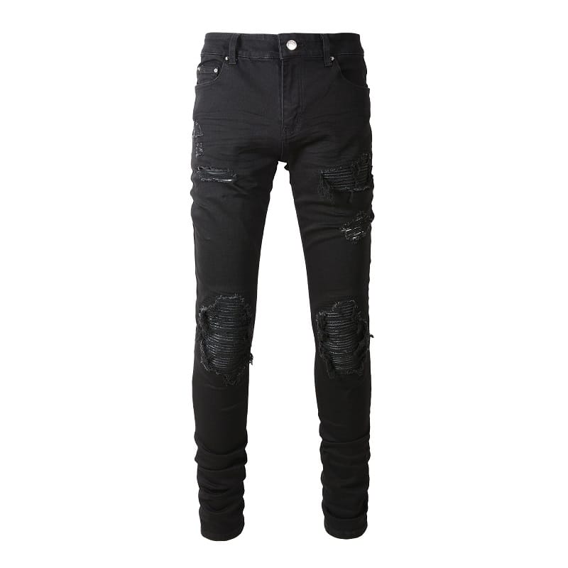 Stratched Total Black Jeans