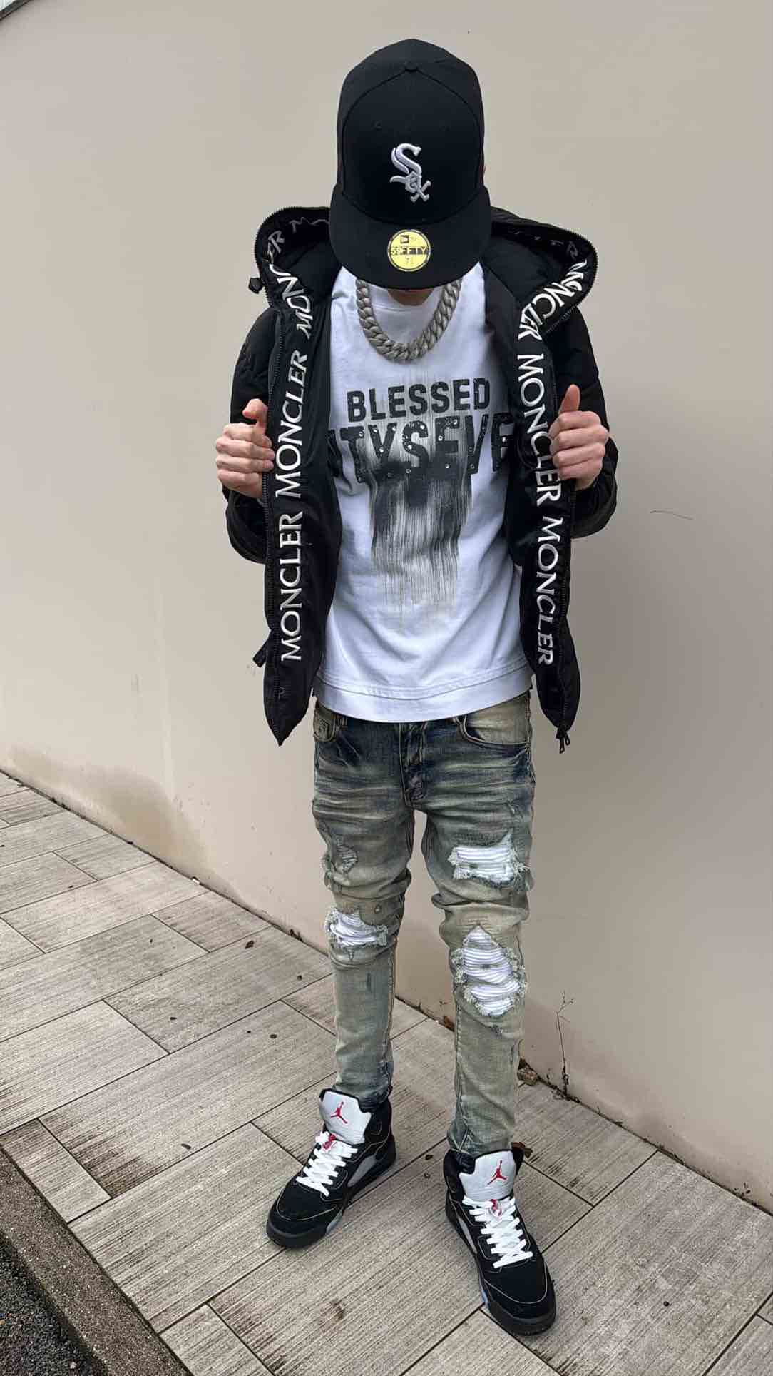 White Washed Patched Jeans