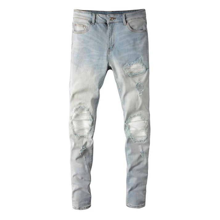 White Patched Jeans