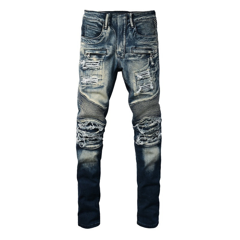 Dark Blue Biker Denim