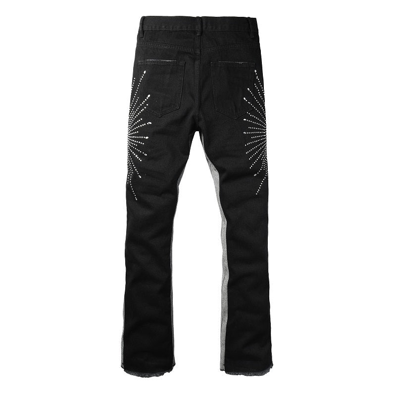Diamond Contrast Flared Jeans