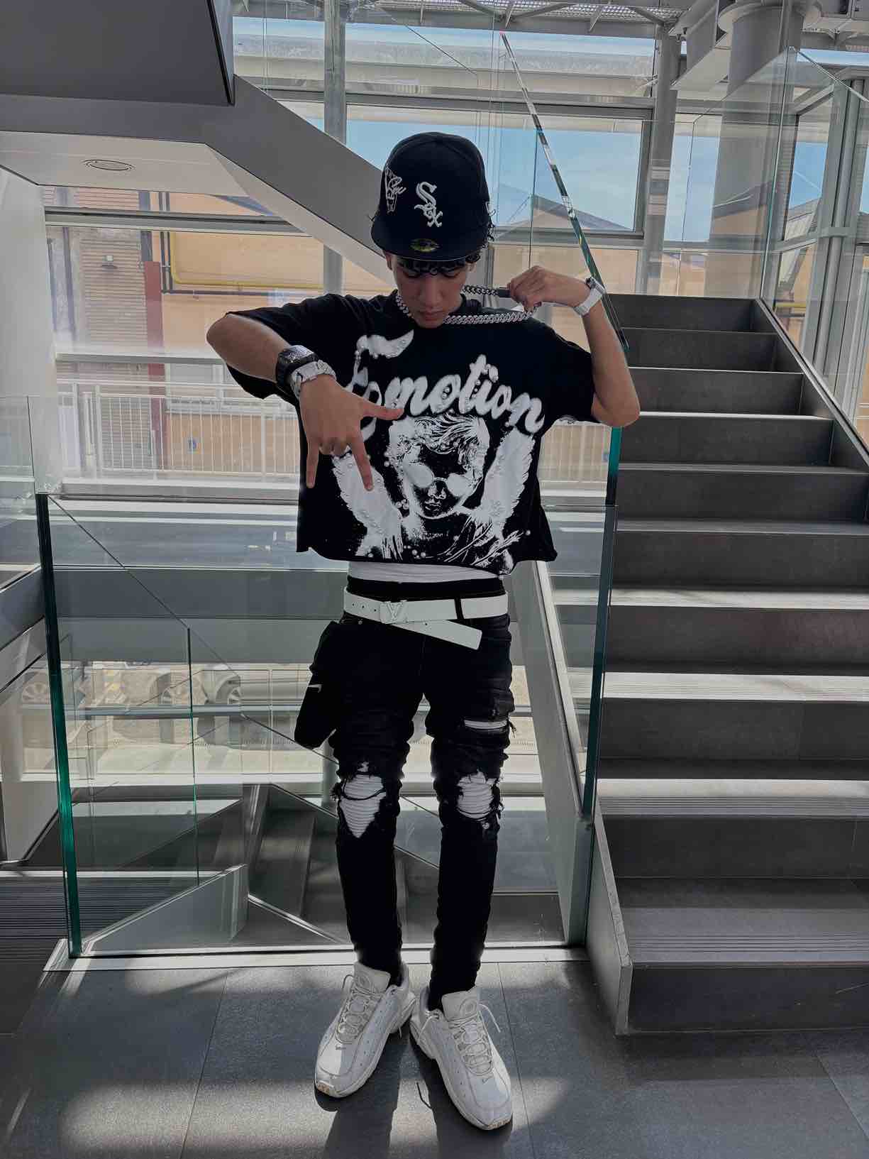 White Patched Shaded Jeans