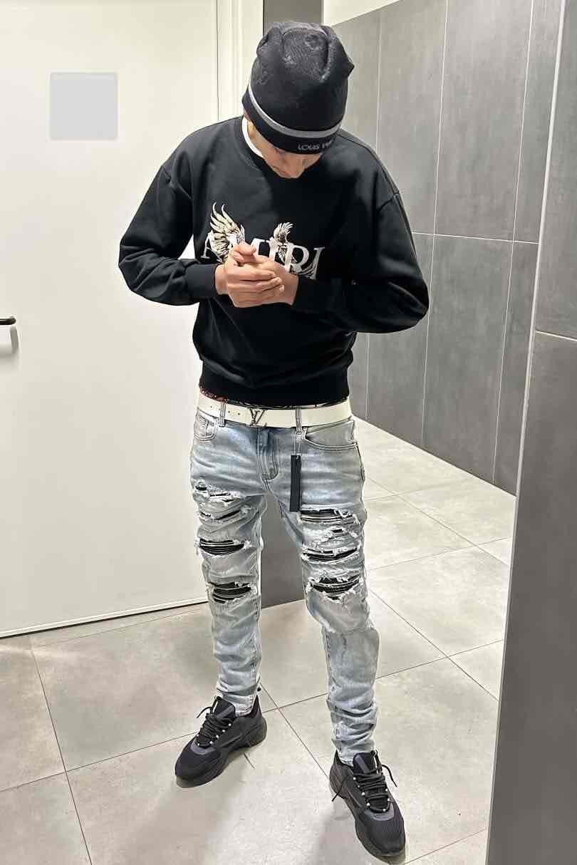 Black Patched Jeans