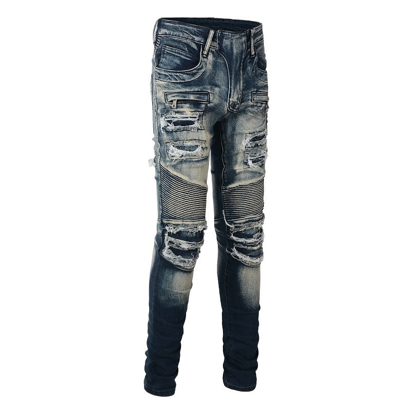 Dark Blue Biker Denim