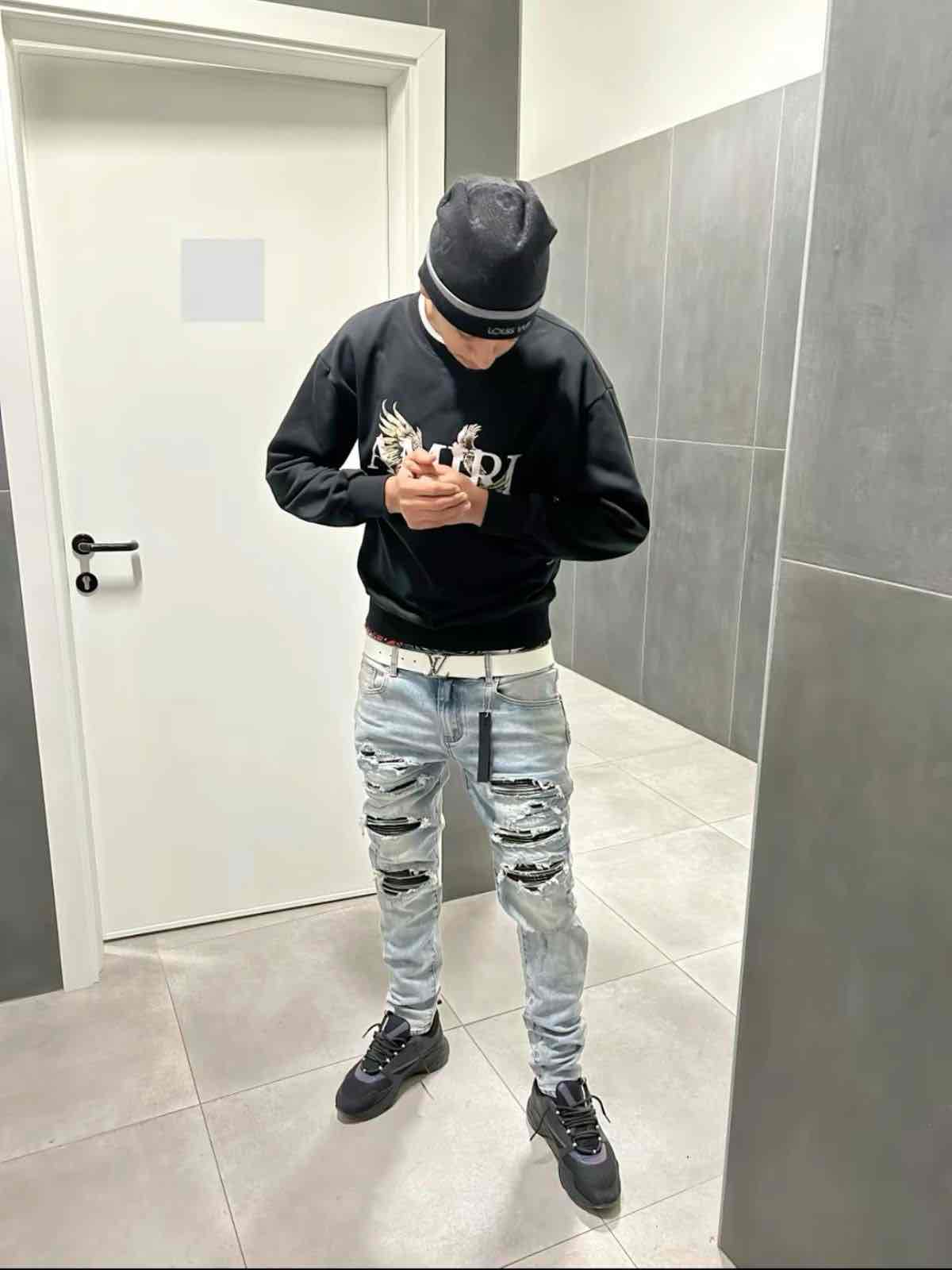 Black Patched Jeans
