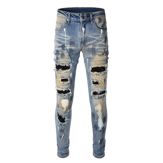 Diamond Patched Jeans