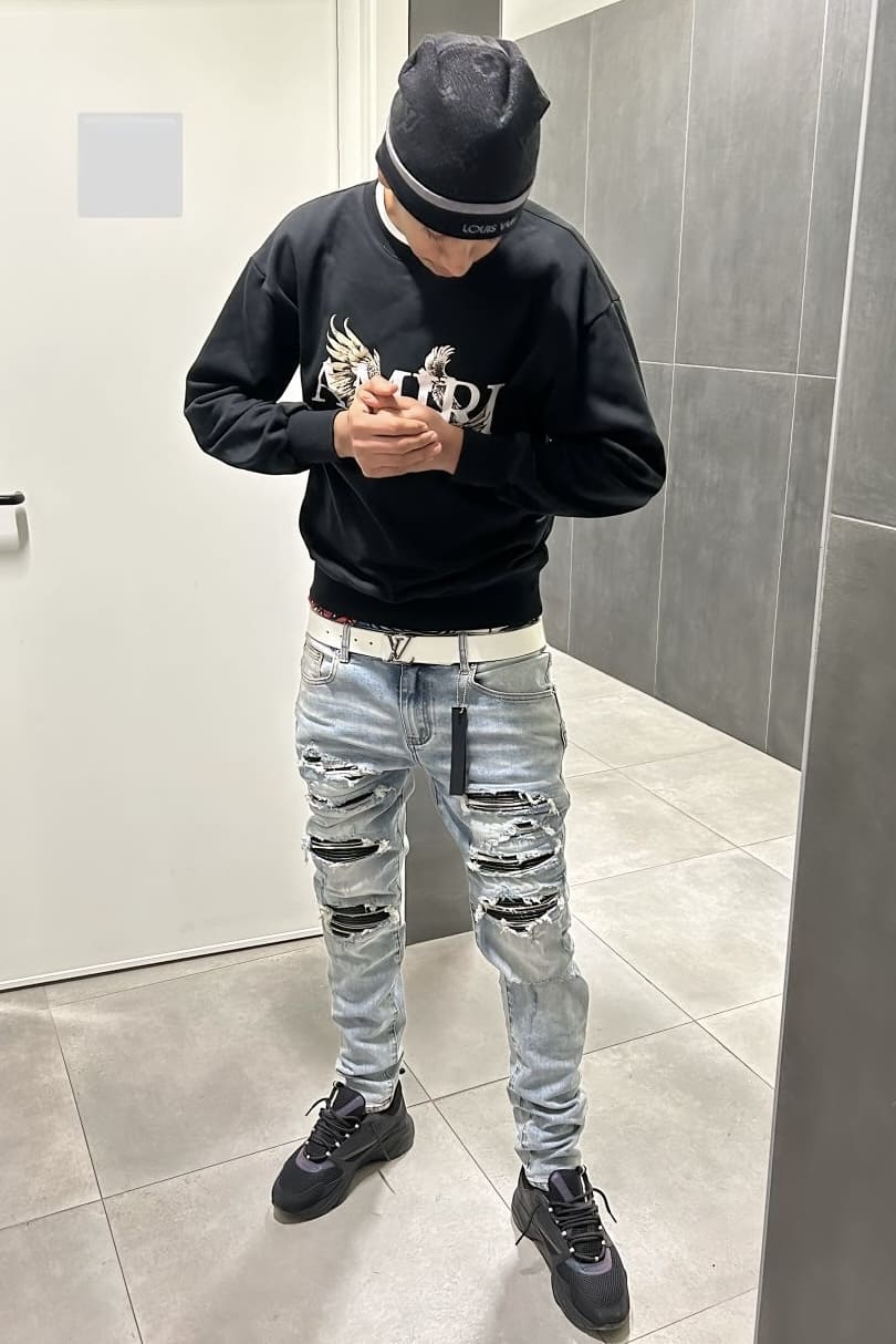 Black Patched Jeans