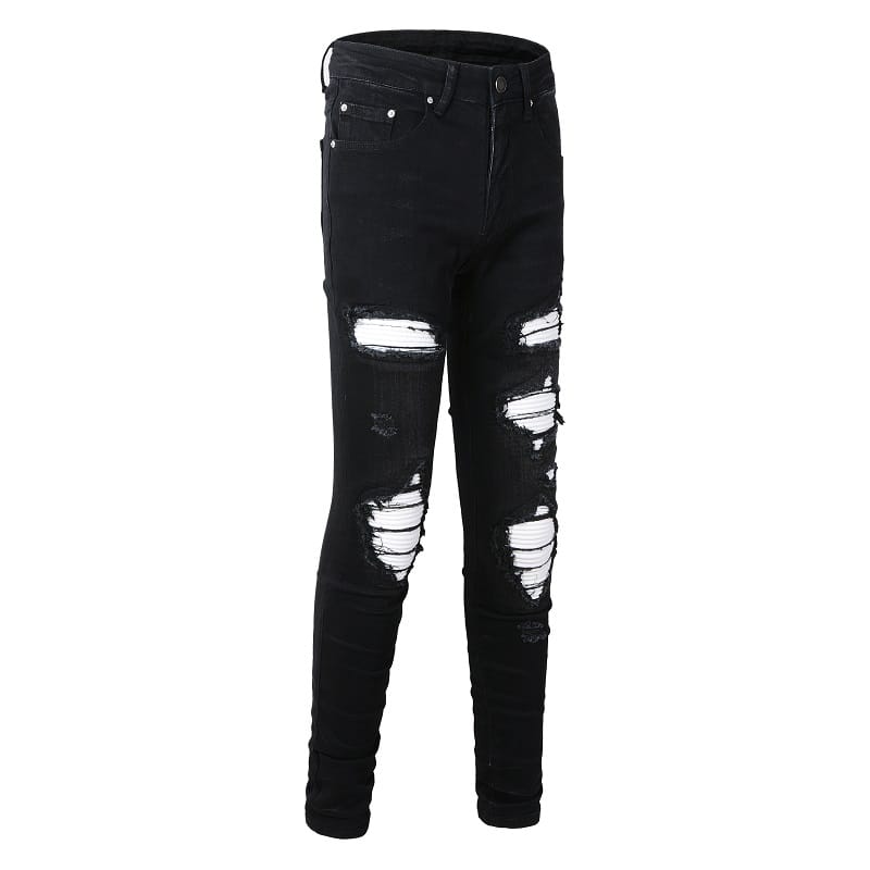 White Patch Black Jeans