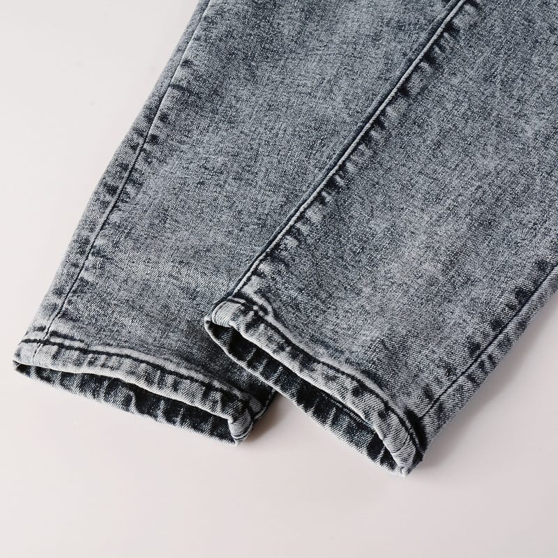 Grey Black Patch Jeans