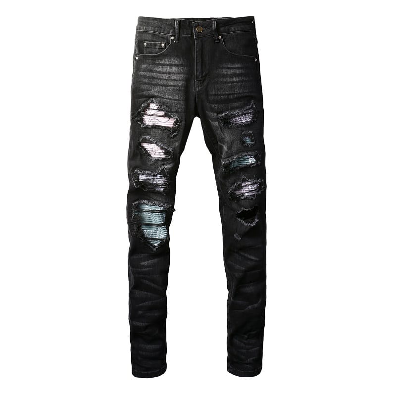 Mixed Bandana Black Jeans