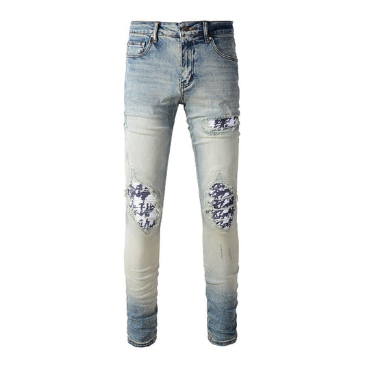 Washed Patch Jeans