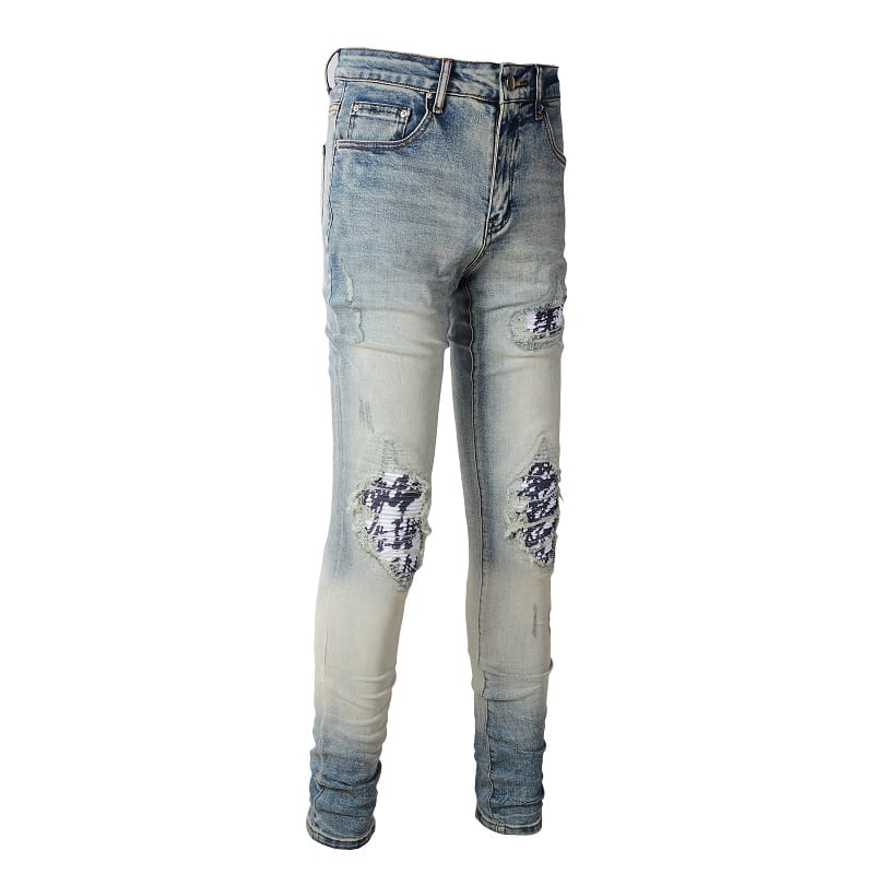 Washed Patch Jeans