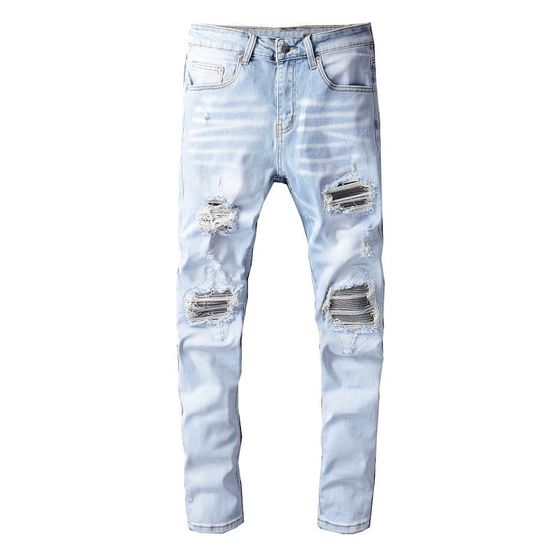 Clear Grey Patch Jeans