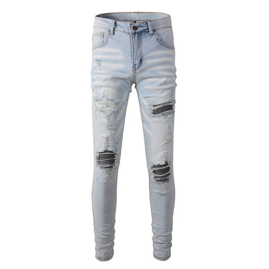 Clear Grey Patch Jeans