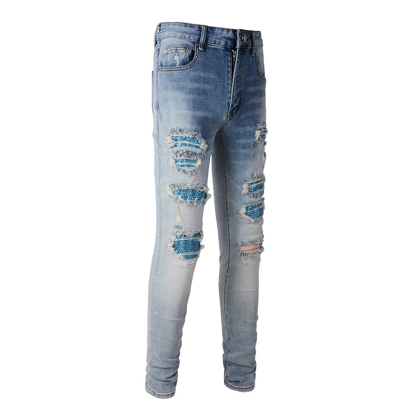 Blue Diamond Patch Jeans