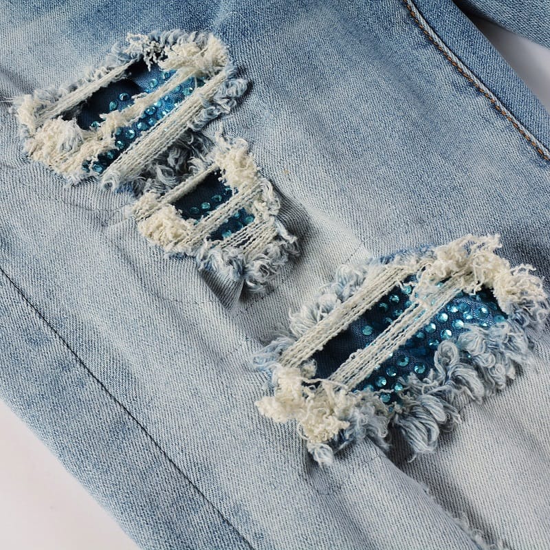 Blue Diamond Patch Jeans