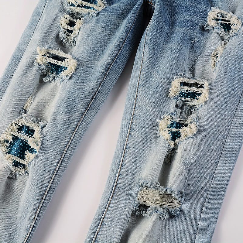 Blue Diamond Patch Jeans