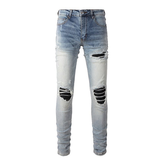 Washed Black Patch Jeans