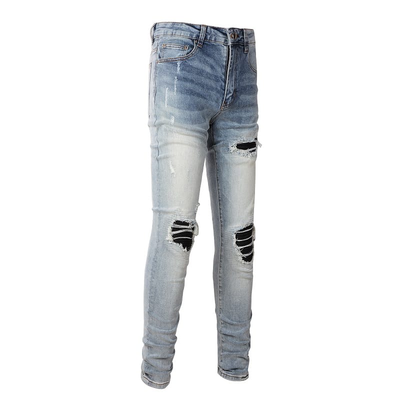 Washed Black Patch Jeans