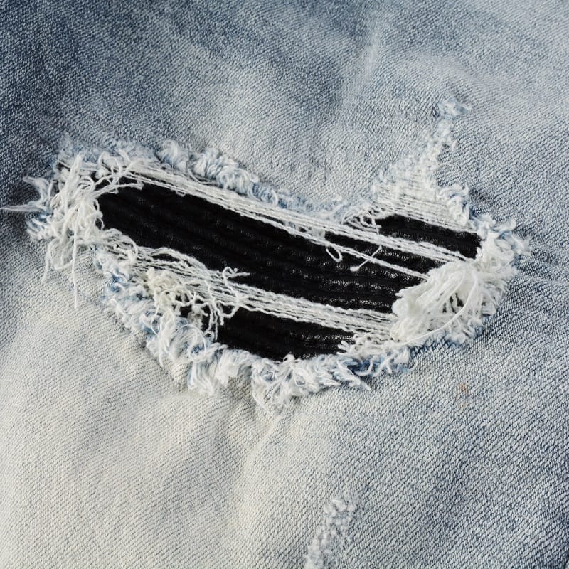 Washed Black Patch Jeans