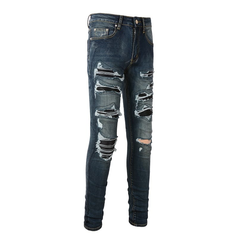 Dark Blue Full Patch Jeans