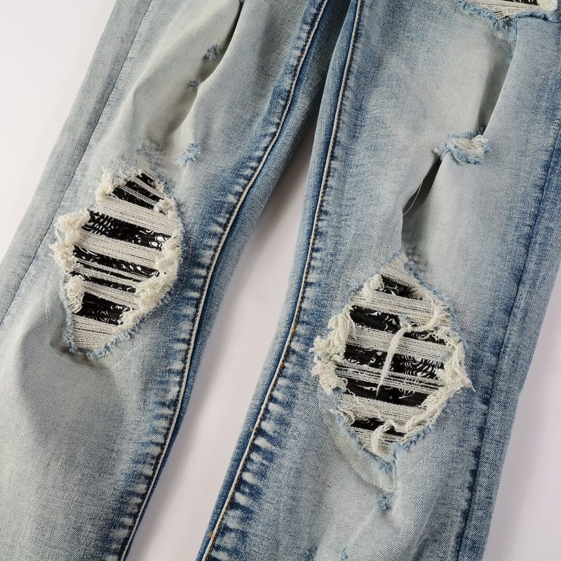 Clear Bandana Patch Jeans