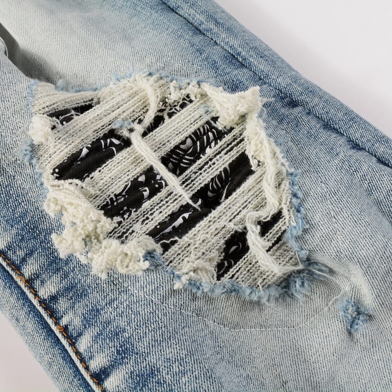 Clear Bandana Patch Jeans