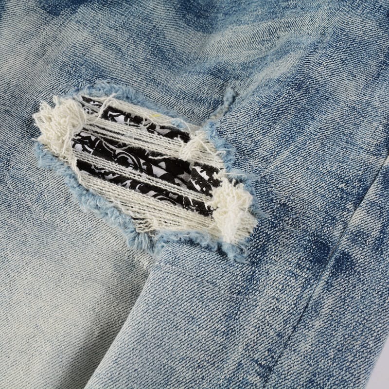 Clear Bandana Patch Jeans