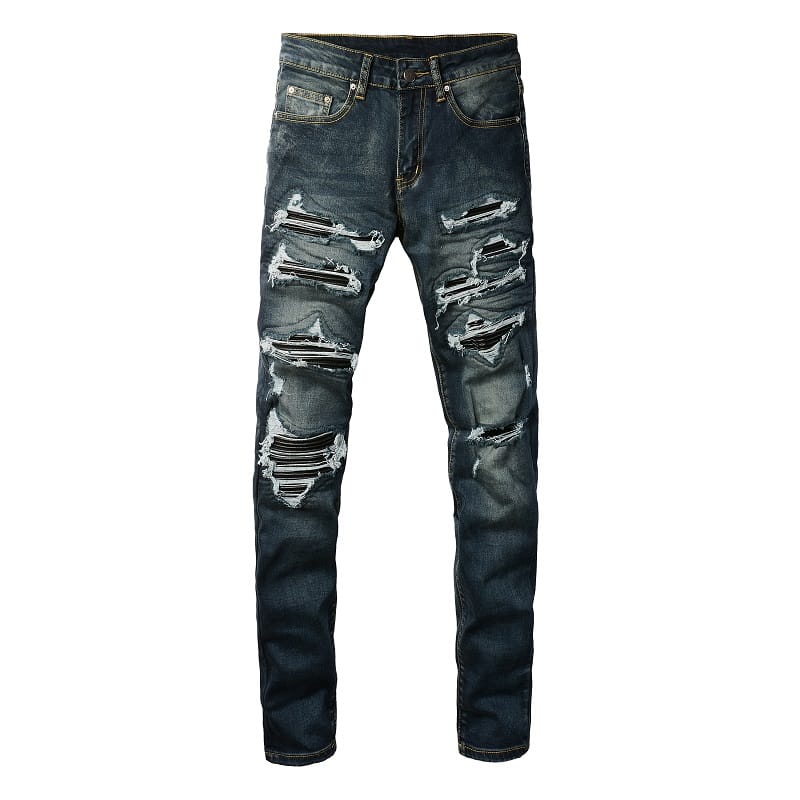 Dark Blue Full Patch Jeans