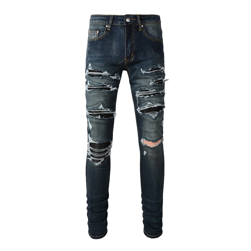 Dark Blue Full Patch Jeans