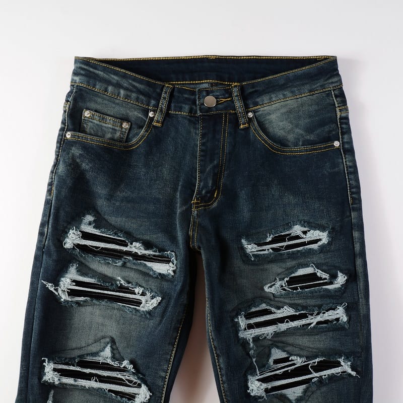 Dark Blue Full Patch Jeans