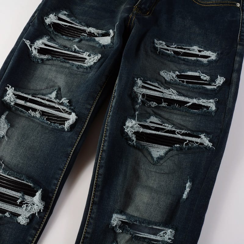 Dark Blue Full Patch Jeans