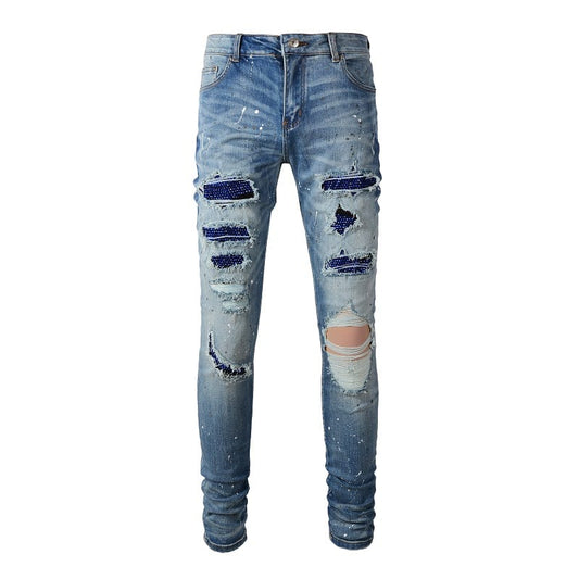 Blue Diamond Patch Jeans