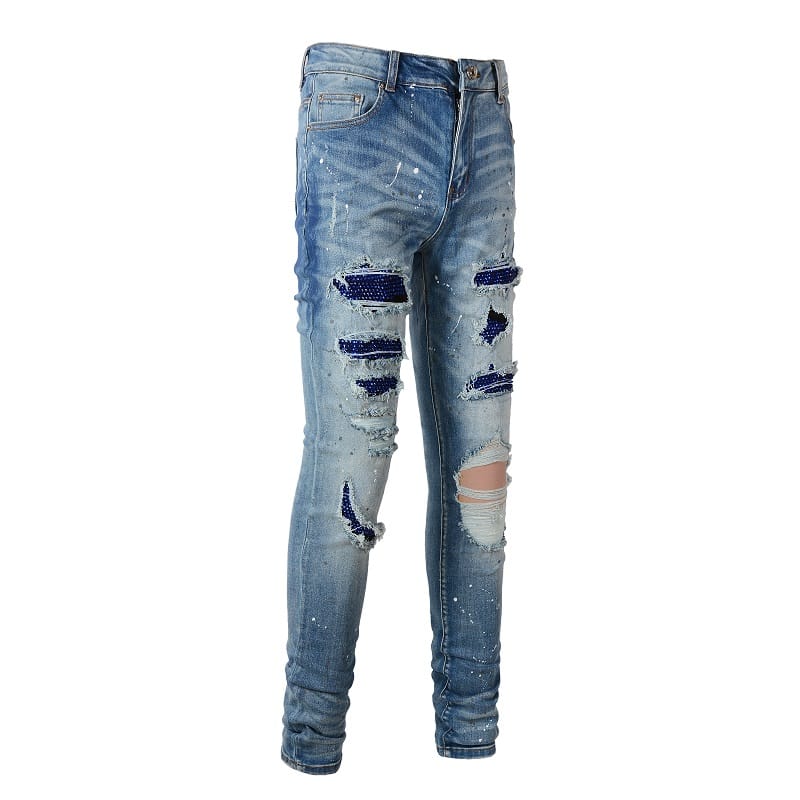 Blue Diamond Patch Jeans