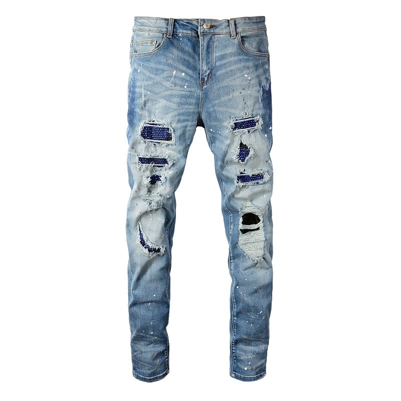 Blue Diamond Patch Jeans