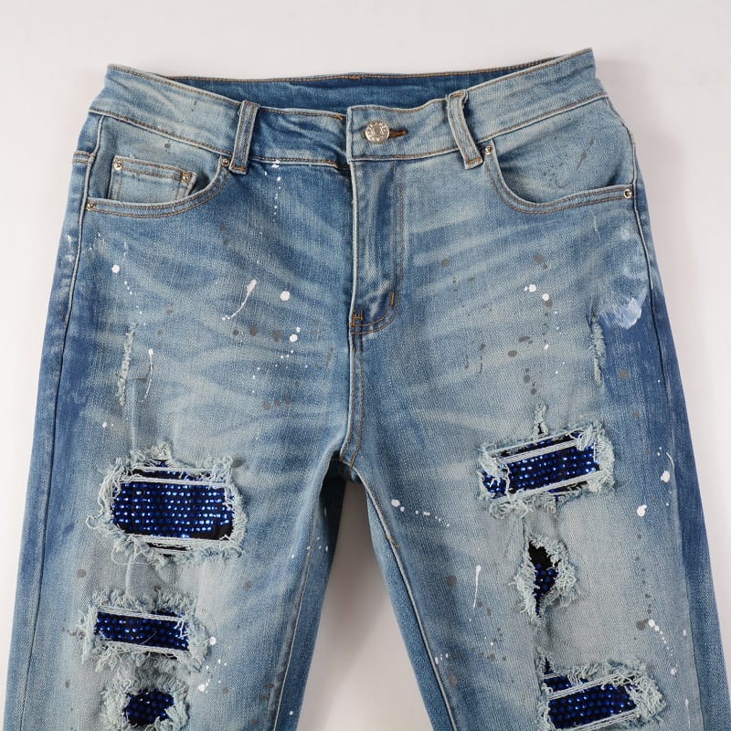 Blue Diamond Patch Jeans