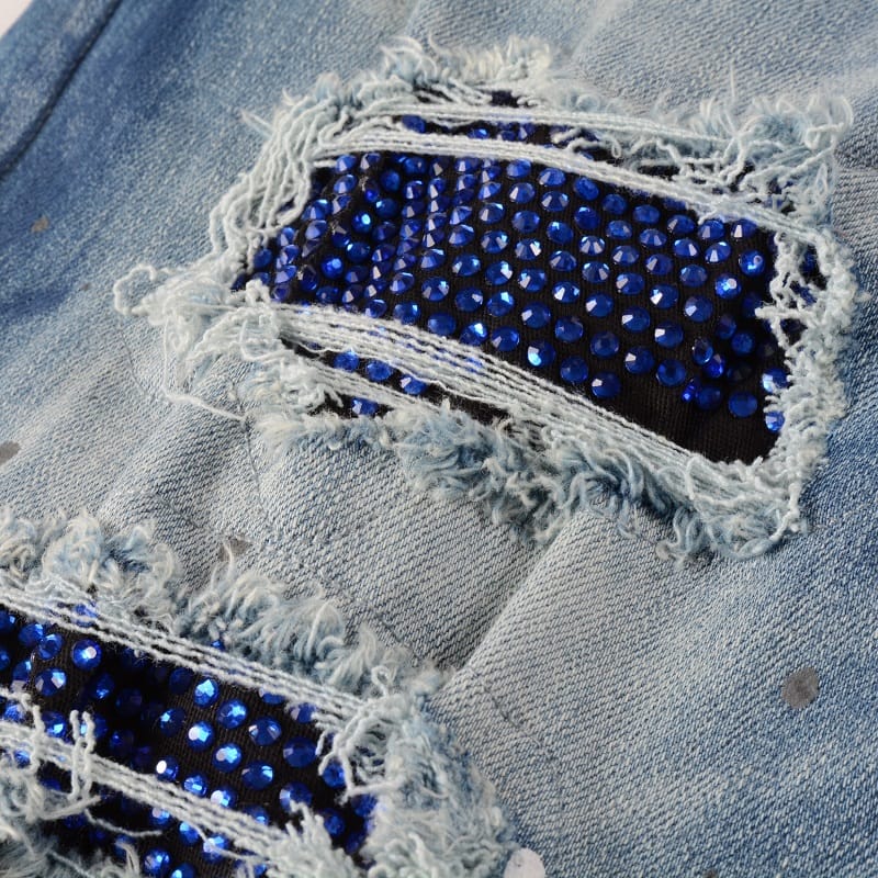 Blue Diamond Patch Jeans