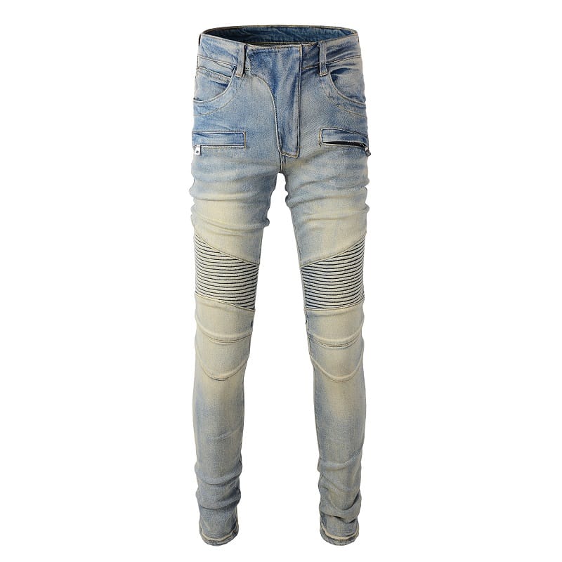 Clear Biker Denim Jeans