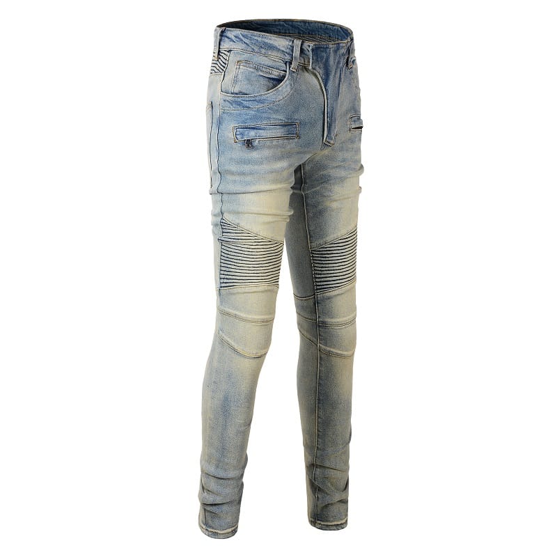 Clear Biker Denim Jeans