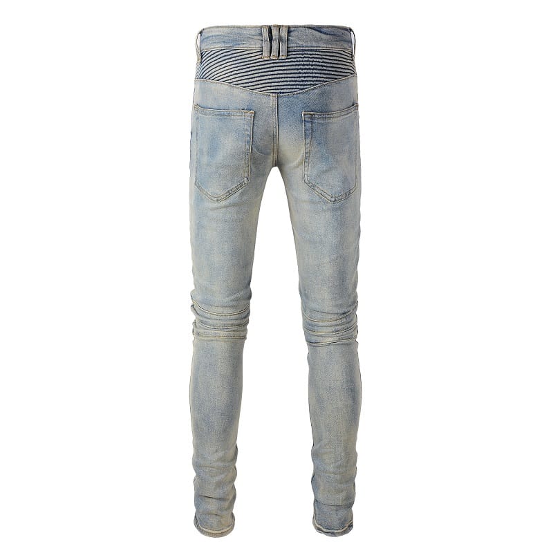 Clear Biker Denim Jeans