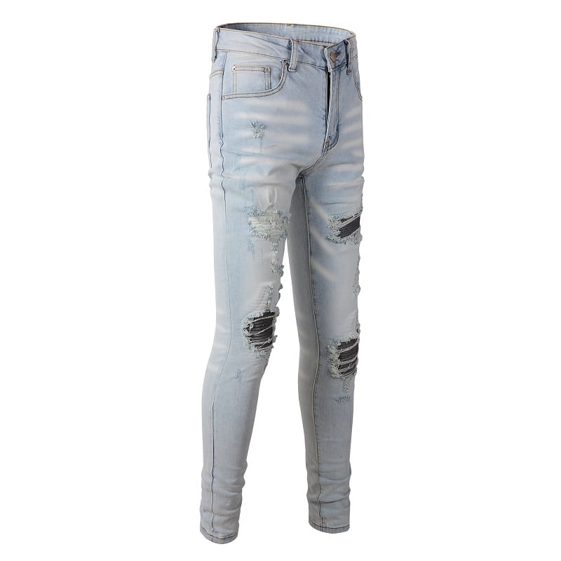 Clear Grey Patch Jeans