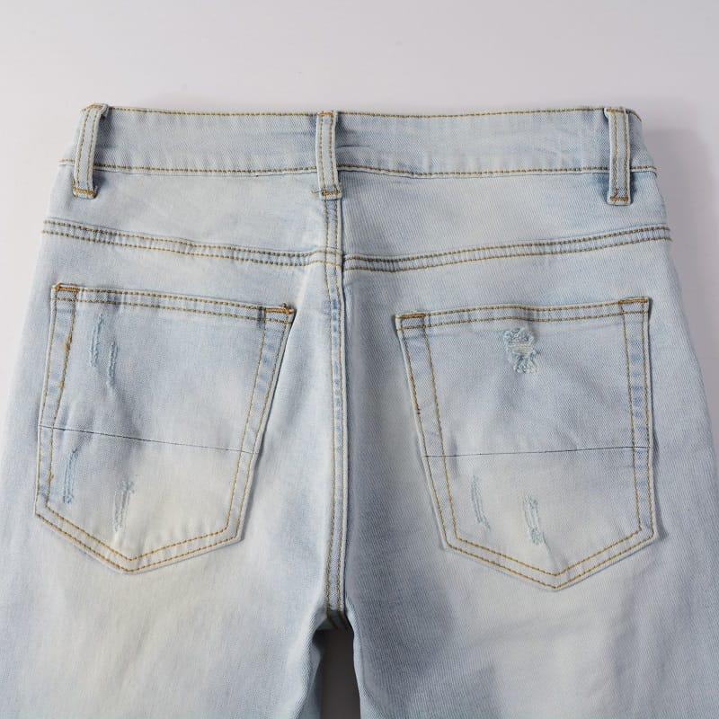 Clear Grey Patch Jeans