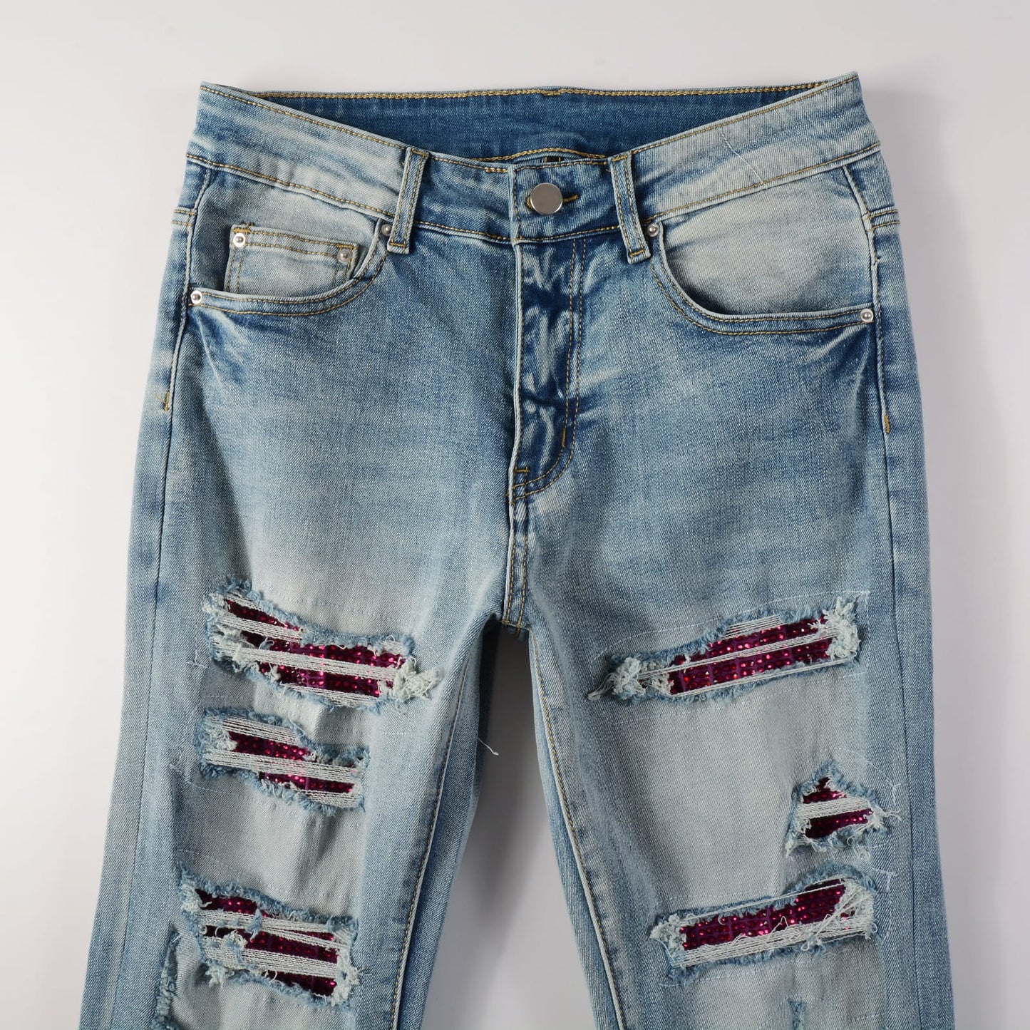 Purple Diamond Patch Jeans